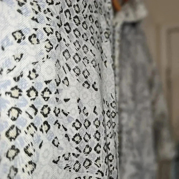 Tasso Elba Men’s Silk Hawaiian Shirt M | Taupe Palm Print Camp Button-Up - Picture 8 of 16